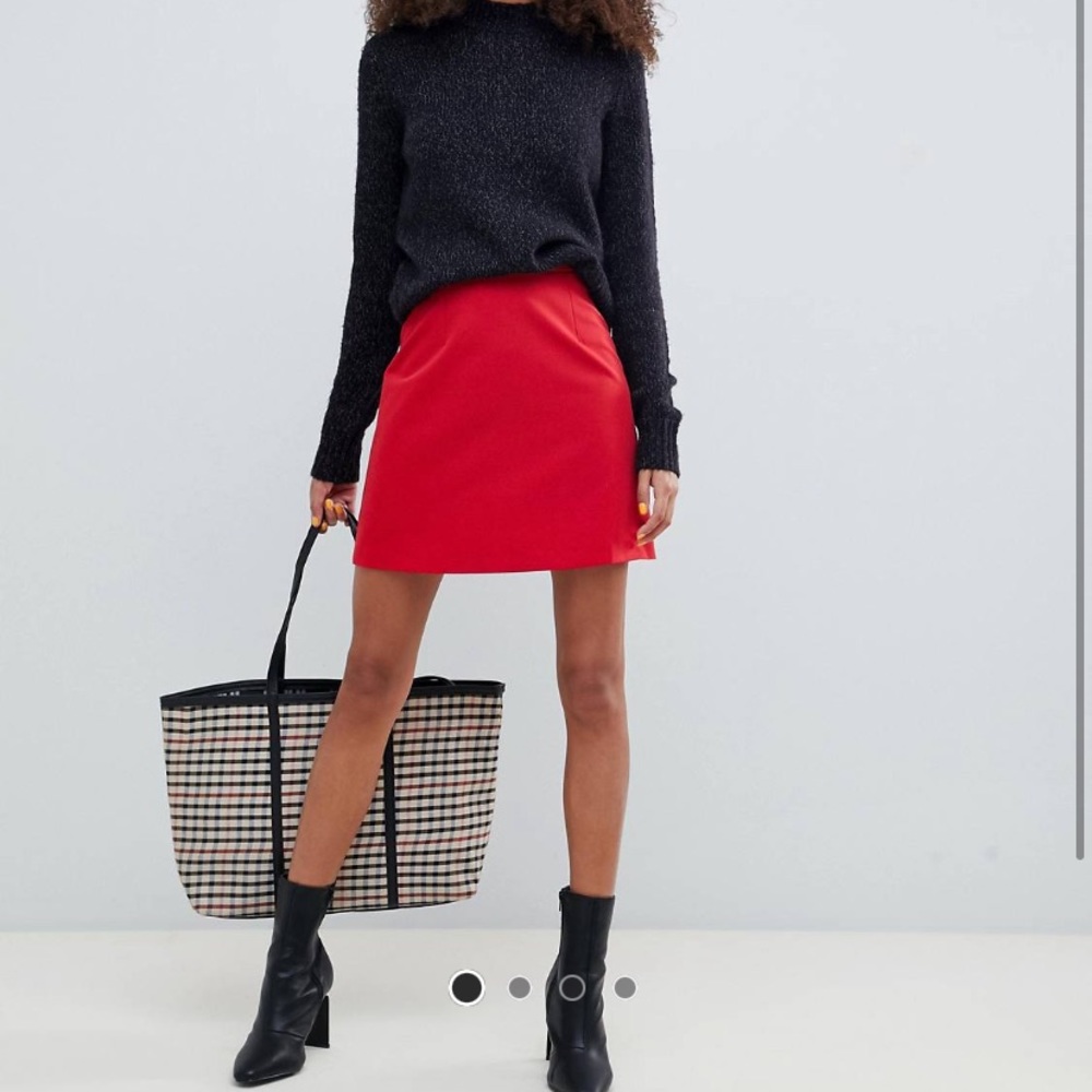 ASOS red mini skirt